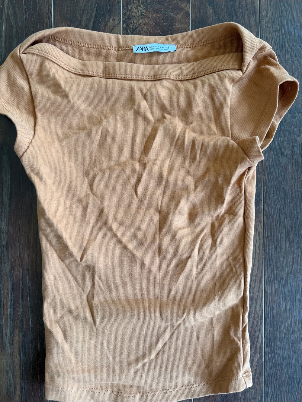 ZARA Women’s Ribbed Tank Top in Camel Brown